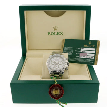 Rolex Cosmograph Daytona White Dial 40MM Automatic Stainless Steel Mens Oyster Watch 116520