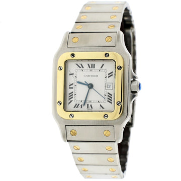 Cartier Santos Or Et Acier 2-Tone 18K Yellow Gold/Stainless Steel 29MM Silver Roman Dial Automatic Watch 2961