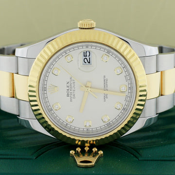 Rolex Datejust II 2-Tone18K Yellow Gold & Stainless Steel Factory Cream Diamond Dial 41MM Automatic Mens Oyster Watch 116333