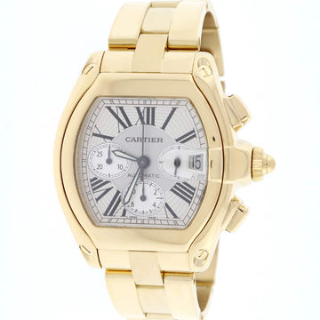 Cartier Roadster Chronograph 18K Yellow Gold Extra Large 49MM Roman Dial Automatic Mens Watch W62021Y2