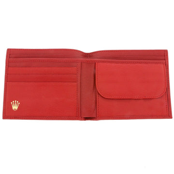 Rolex Vintage Red Leather Bi-Fold Wallet