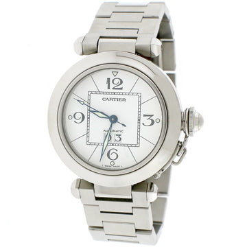 Cartier Pasha C Big Date White Dial 35MM Automatic Stainless Steel Watch W31044M7
