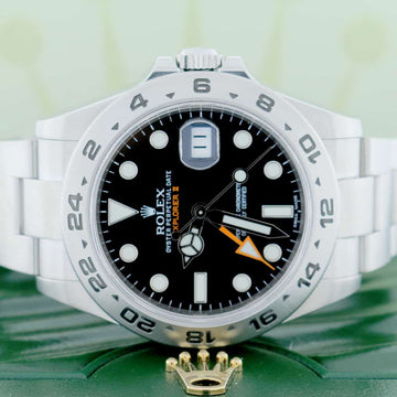 Rolex Explorer II 42MM Black Dial Automatic Stainless Steel Mens Oyster Watch 216570