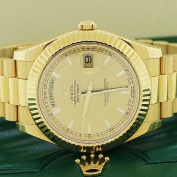 Rolex President Day-Date II 18K Yellow Gold 41mm Mens Automatic Watch 218238