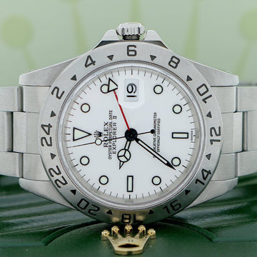Rolex Explorer II 40MM White Dial Automatic Stainless Steel Mens Oyster Watch 16570
