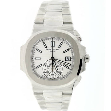 Patek Philippe Nautilus Chronograph White Dial Automatic Stainless Steel Mens Watch 5980/1A-019