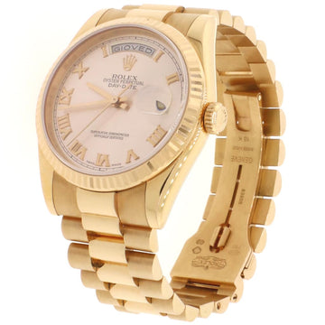 Rolex President Day-Date 18K Rose Gold 36MM Pink Roman Dial Automatic Mens Oyster Watch 118235