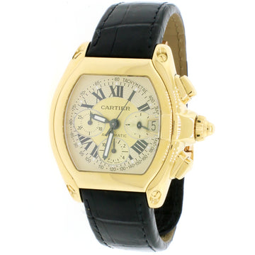 Cartier Roadster XL Chronograph 18K Yellow Gold Automatic Mens Watch 2619 Box Papers