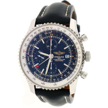 Breitling Navitimer World 46MM Chronograph GMT Automatic Stainless Steel Mens Watch A24322