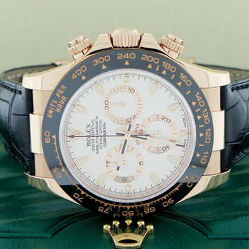 Rolex Cosmograph Daytona 18K Everose Gold Ceramic Bezel Ivory Dial Automatic Mens Watch 116515