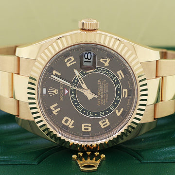 Rolex Sky-Dweller 18K Rose Gold Chocolate Dial 42mm Automatic Mens Watch 326935 Box & Papers