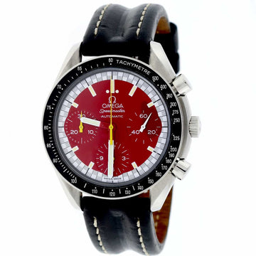 Omega Speedmaster Chronograph Michael Schumacher Red Dial 36MM Automatic Stainless Steel Mens Watch 351012