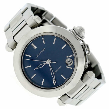 Cartier Pasha C Midsize Blue Dial 35MM Automatic Stainless Steel Watch W31014M7