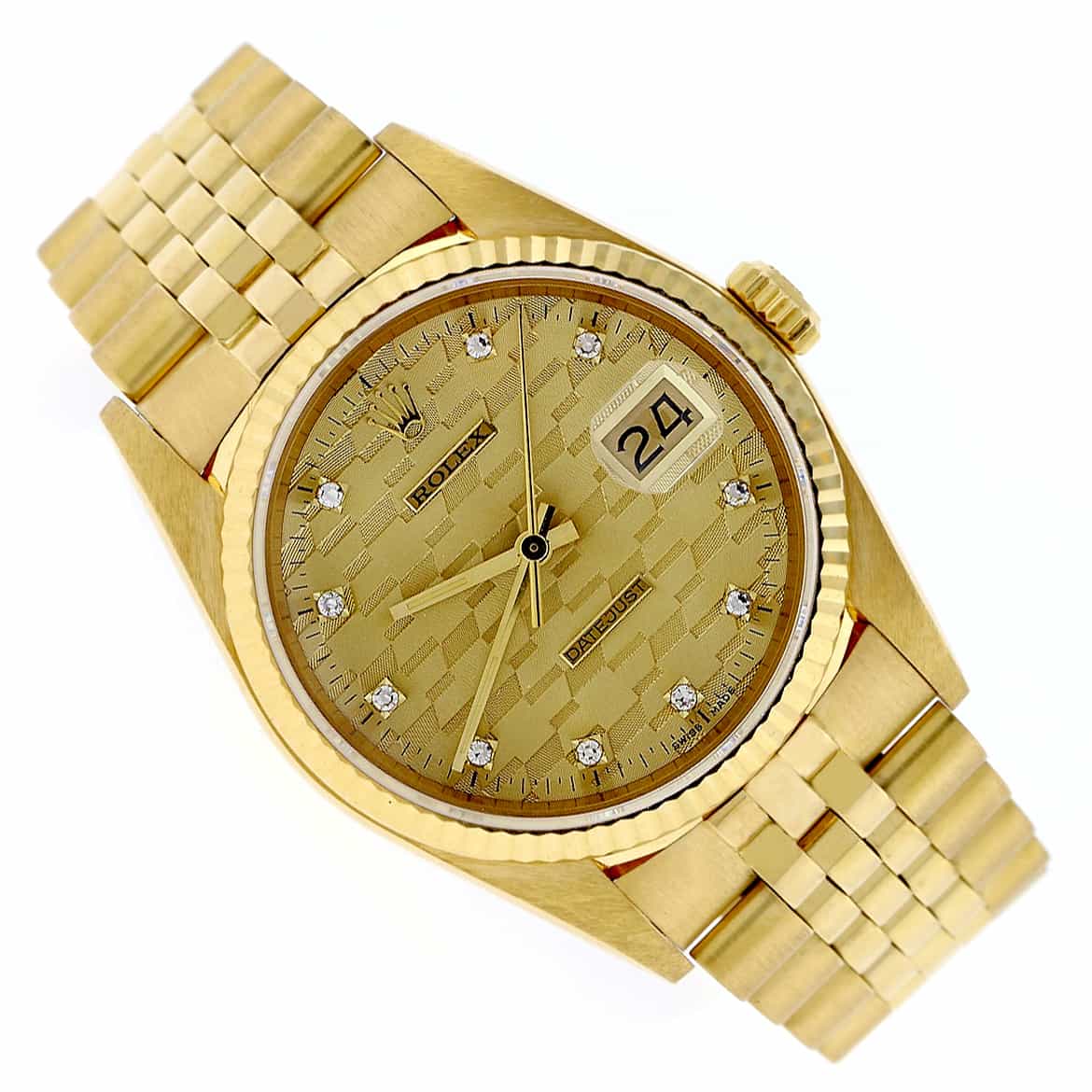 Rolex Datejust Chevrolet Award Diamond Dial 18K Yellow Gold Automatic Jubilee Watch 16018