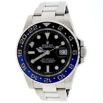 Rolex GMT-Master II Batman Ceramic Bezel 40MM Black Dial Automatic Stainless Steel Mens Watch 116710