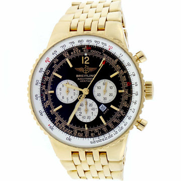 Breitling Navitimer World Heritage 18K Yellow Gold Chronograph Automatic Mens 43MM Watch K35340