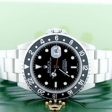 Rolex GMT-Master II Black Dial 40MM Automatic Stainless Steel Oyster Mens Watch 16710