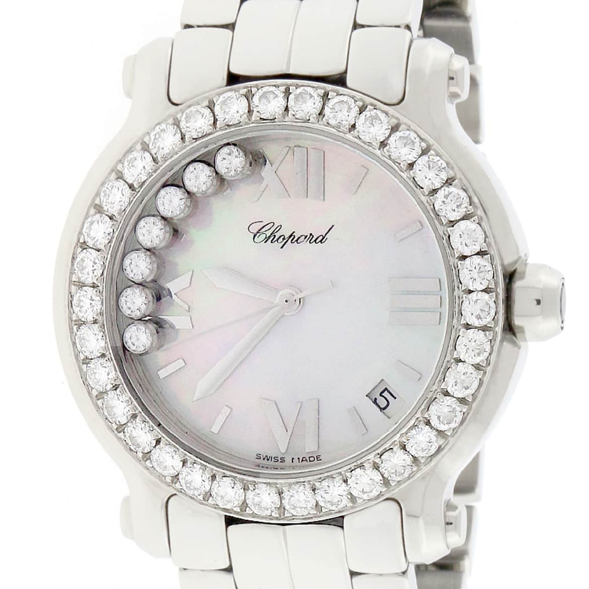 CLKL410/A1276-6/A1278-5/ Chopard Happy Sport Oval 18k Yellow Gold Diamond Encrusted for