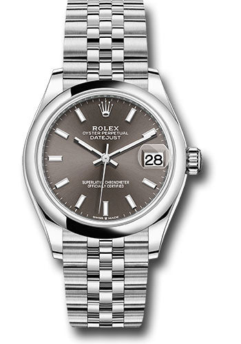 Rolex Steel and White Gold Datejust 31 Watch - Domed Bezel - Dark Grey Index Dial - Jubilee Bracelet - 2020 Release - 278240 dkgij