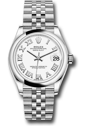 Rolex Steel and White Gold Datejust 31 Watch - Domed Bezel - White Roman Dial - Jubilee Bracelet - 2020 Release - 278240 wrj
