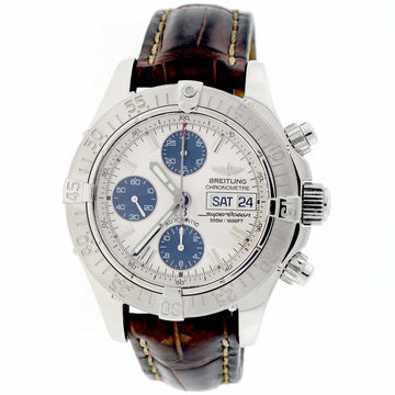 Breitling Chrono SuperOcean Day Date Silver Dial 42MM Automatic Stainless Steel Mens Watch A13340