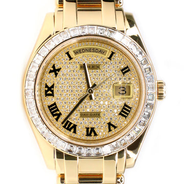 Rolex President Day-Date 39mm Masterpiece Yellow Gold Watch with Diamond-Paved Dial/Box and Papers/18958BR