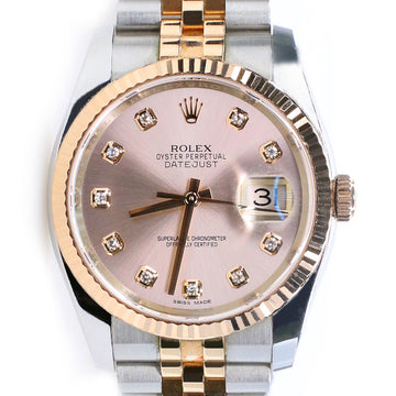 Rolex Datejust 36mm Factory Pink Diamond Dial 2-Tone Rose Gold/Steel Jubilee Watch Box Papers 116231