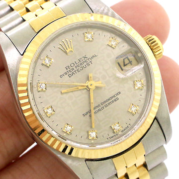 Rolex Datejust Midsize 31mm Yellow Gold/Steel Watch with Factory Jubilee Diamond Dial