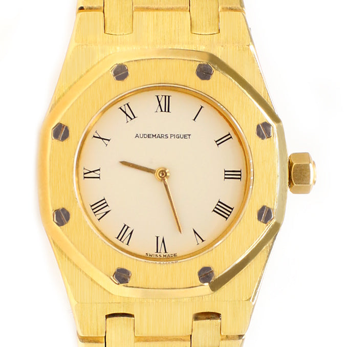 Audemars Piguet Royal Oak 18K Yellow Gold 26mm Lady Watch with Cream R