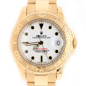 Rolex Yacht-Master 35mm White Dial Yellow Gold Watch 68628