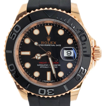 Rolex Yacht-Master 40mm Rose Gold Black Dial 116655 Watch Box Papers
