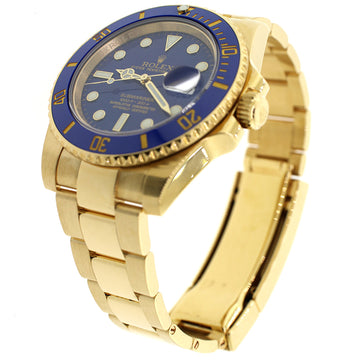 Rolex Submariner Date 40mm Yellow Gold Blue Ceramic Bezel/Dial Watch 116618