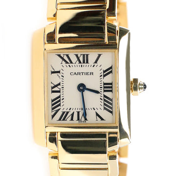Cartier Tank Francaise 20MM Yellow Gold Roman Dial Ladies Watch Box Papers W50002N2