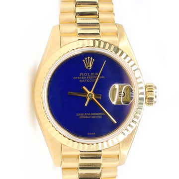 Rolex President Datejust 26MM Blue Lapis Lazuli Dial Yellow Gold Watch