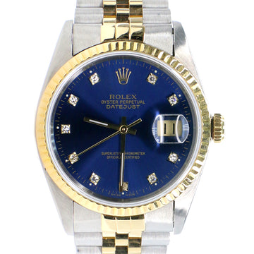 Rolex Datejust 36mm 2-Tone Yellow Gold/Steel Watch with Factory Diamond Dial/Fluted Bezel