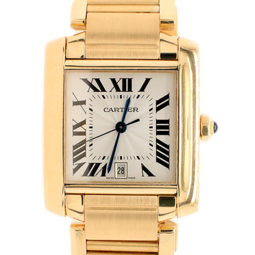 Cartier Tank Francaise 28MM Roman Dial Yellow Gold Watch Box Papers