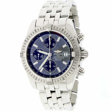 Breitling Chronomat Evolution Chronograph 44MM Grey Concentric Dial Automatic Stainless Steel Mens Watch A13356