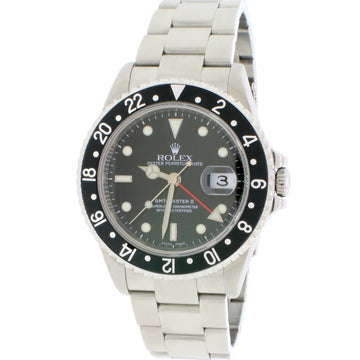 Rolex GMT-Master II Black Bezel 40MM Automatic Stainless Steel Mens Oyster Watch 16710