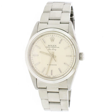 Rolex Air-King Factory Silver Index Dial 34MM Automatic Stainless Steel Oyster Watch 14000