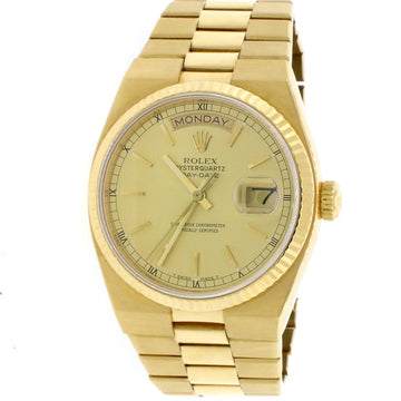 Rolex Day-Date Oysterquartz 18K Yellow Gold Factory Champagne Dial 36mm Mens watch