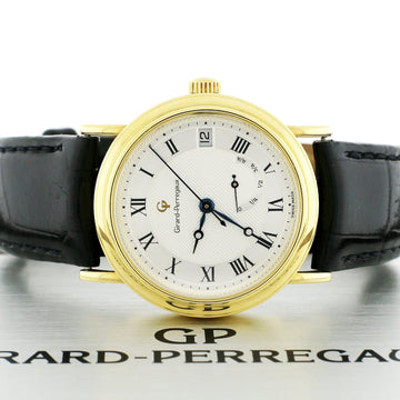 Girard Perregaux 18K Yellow Gold 34MM Factory Roman Dial Power Reserve Automatic Watch 4795