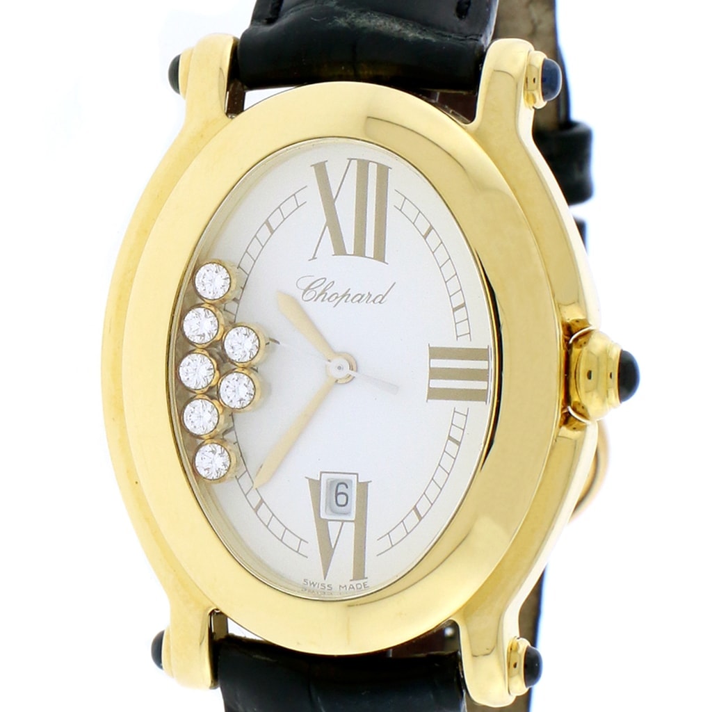 Chopard Happy Sport Yellow Gold 7 Floating Diamonds Oval 30MM