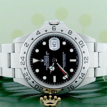 Rolex Explorer II 40MM Black Dial Automatic Stainless Steel Mens Oyster Watch 16570