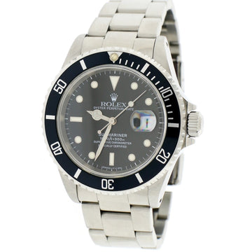 Rolex Submariner Date Black Dial 40MM Automatic Stainless Steel Oyster Mens Watch 16610