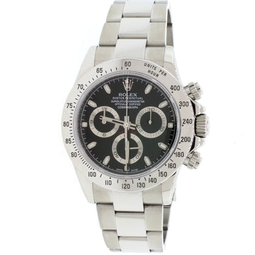 Rolex Cosmograph Daytona Black Dial 40MM Automatic Stainless Steel Mens Oyster Watch 116520