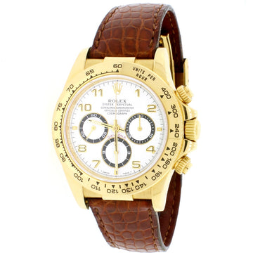 Rolex Cosmograph Daytona Zenith 18K Yellow Gold Factory White Dial 40MM Automatic Mens Watch 16518