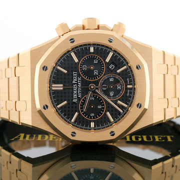 Audemars Piguet Royal Oak 18K Rose Gold 41MM Black Dial Chronograph Automatic Mens Watch 26320OR.OO.1220OR.01