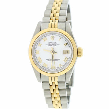 Rolex Datejust Ladies 2-Tone Yellow Gold/Steel Original White Roman Dial 26MM Jubilee Watch 69173