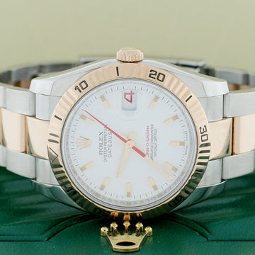 Rolex Datejust Thunderbird Turnograph 2-Tone 18K Rose Gold & Stainless Steel Original White Index Dial 36MM Oyster Watch 116261