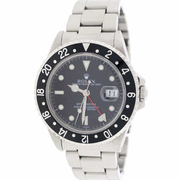 Rolex GMT-Master Black Dial 40MM Automatic Stainless Steel Oyster Mens Watch 16700